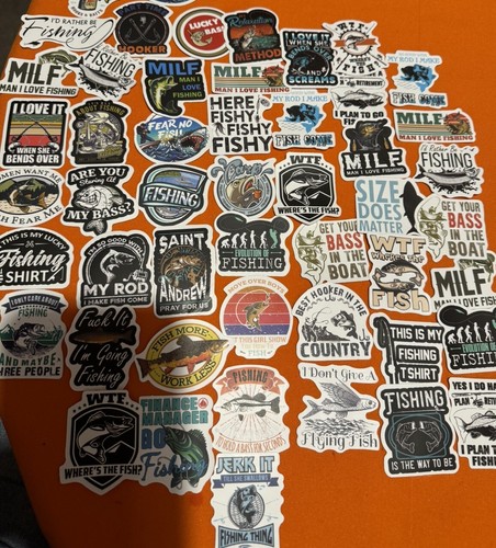 Fishing humour stickers delux - fishing,