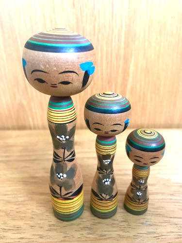 Japanese kokeshi dolls - , x3