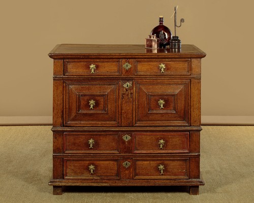 Antique charles oak chest - ii,