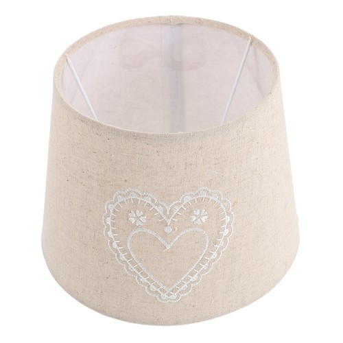 Linen embroidered lampshade - embroidered,