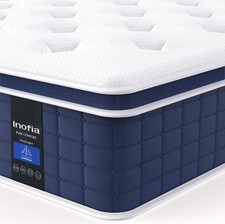 Inofia Double Mattress,12 Inch Memory Foam Sprung Mattress 4FT6,Sleep Cool