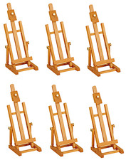6 X Artist Table Top Easel 34cm Adjustable Wooden Beech Display & Painting B34