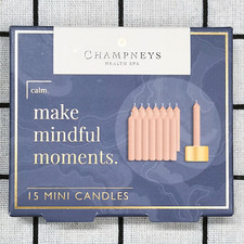 Champneys 15 Mini Candle 20-Minute Candles + Base Holder New