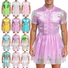 Men's Sissy Shiny Maid Dress