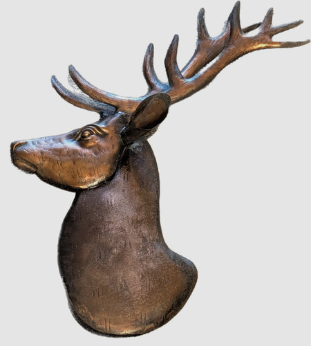 Vintage copper stag half head - vintage,