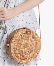 Handwoven Round Rattan Bag for
