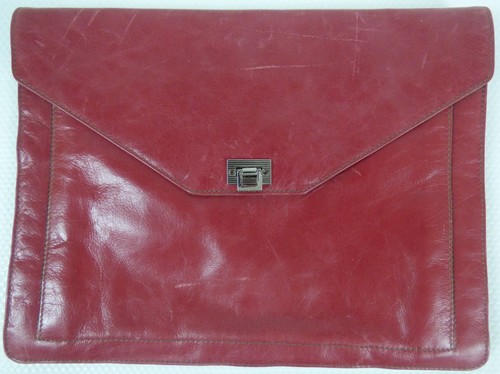 Vintage burgundy red - red, leather