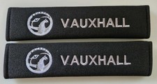 2 x Vauxhall Embroidered Badge Seat Belt Cushion Pads Astra Corsa VAN