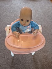 Baby Annabell Doll Mouth Moves Eyes Open & Close 16 Inch With High Chair