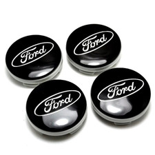 4x BLACK-BLUE FORD CENTRE CAPS
