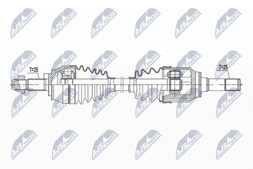 Front axle left npwft049 - left,
