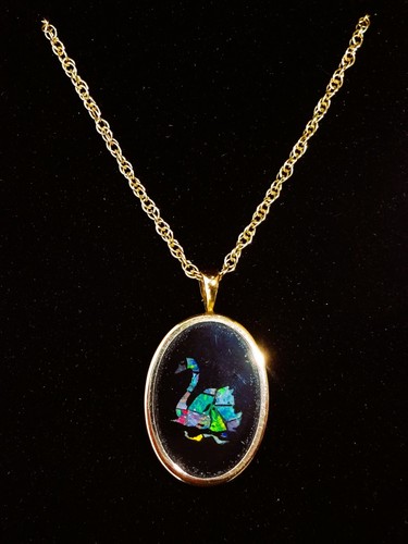 9ct gold black - black, opal
