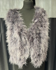 JAYLEY Collection Fur Bolero Sleeveless top Grey Vintage