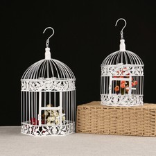 Large Decorative Bird Cage White Round Metal Birdcage Wedding Vintage Holder