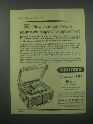 1954 grundig reporter tk9 tape - grundig,