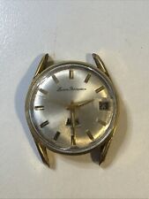Rare Lucien perreaux Day Date 17 Jewels Gold Tone Watch Rare