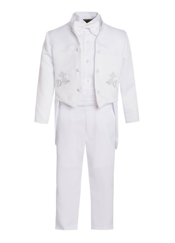 Boys slim formal white tail - formal,