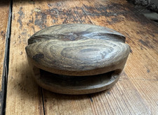 Small Vintage Wooden Single Pulley Block