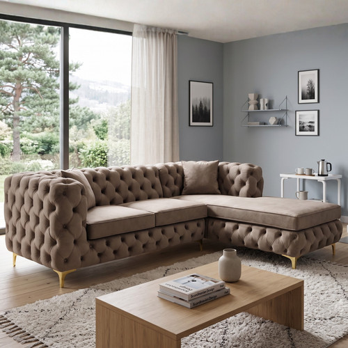 Shape fabric chesterfield - l,