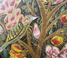 Kashmiri Paper Mache pot  Bird And Floral Decoration Islamic