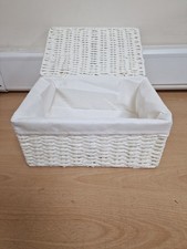 Paper Rope Woven Storage Xmas Hamper Basket Box with White Cloth Lining