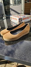 Vagabond Tan Leather Suede Shoes Flat Heel 41 7.5/8