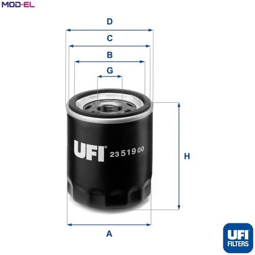 Oil filter 519 for - filter, 23.519.00