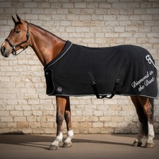 Personalised Equestrian Luxury HKM Horse Pony Fleece Rug With Collar