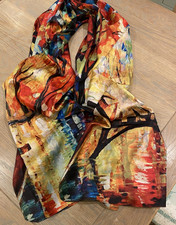 Beautiful Long Silk Scarf 27"