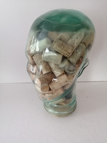 Green glass display head - green,