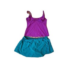 Purple Turquoise Two-Piece Tankini Swimwear BHS Size 10/12