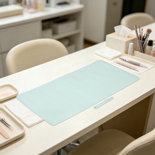 Foldable rubber nail desk mat - foldable,