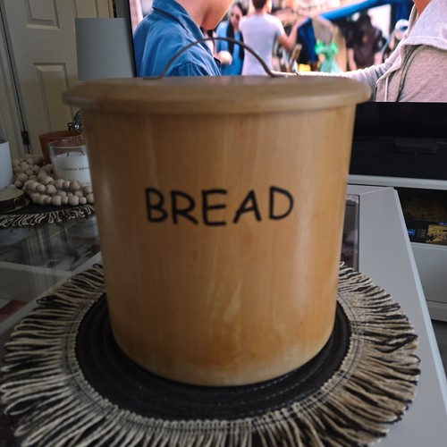 Stoneware bread bin with - bread,