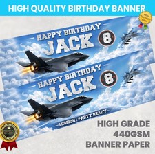 Fighter Jet Birthday Banner