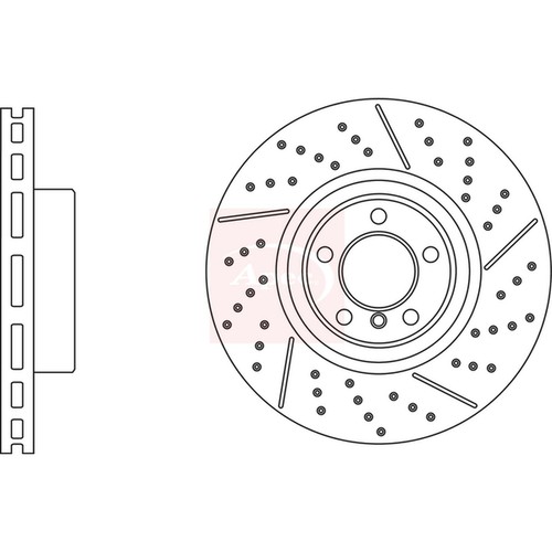 Brake discs vented drilled - 2x,