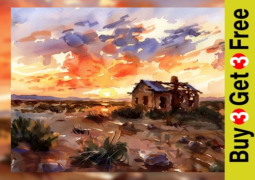 Desert sunset abandoned - sunset,
