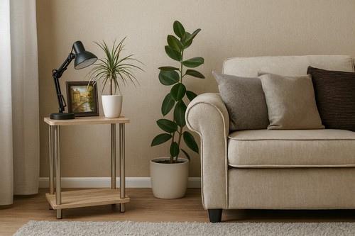 Small oak sofa - small, table