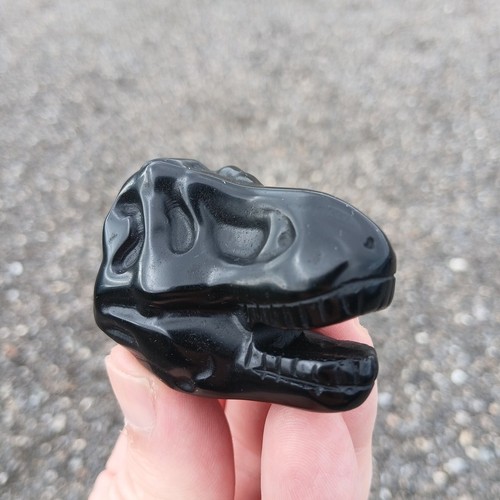 Black obsidian crystal - obsidian, t-rex