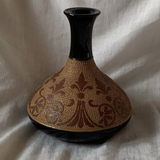 Langley Mill Pottery Vintage Brown And Black 5. 5 Inch Vase