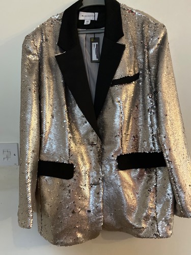 Silver grey sequin jacket - sequin,