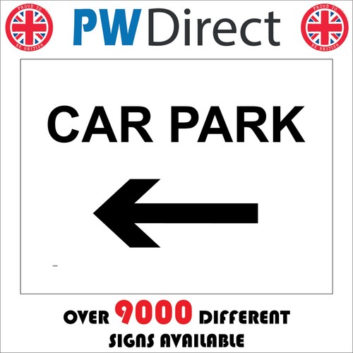 Sign car park left - car,
