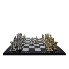 British army metal chess set - british,