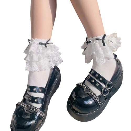 Lace ruffle frilly - ankle, socks
