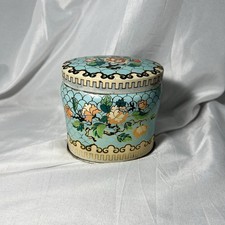 Vintage William Crawford and Sons Biscuit Tin Blue Floral