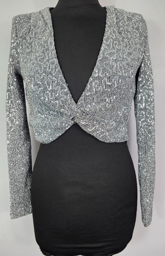 Zara cropped top - top, silver