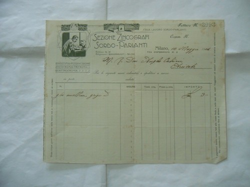 Invoice section zincographers - invoice,