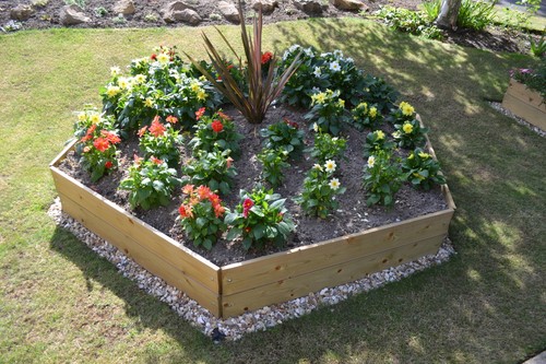 Pentagonal timber raised - bed,