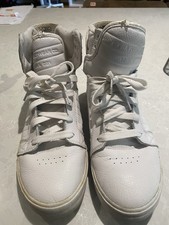 Mens White Leather Supra Sneakers Trainers Size UK 8