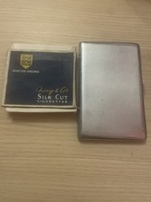 Vintage Engraved 1937 Cigarette Case with Collectors Cards In Original Box