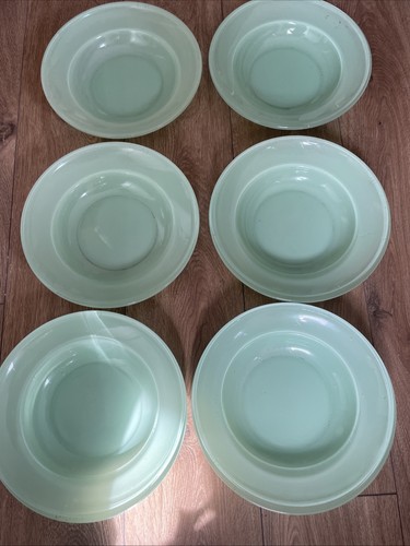 Six vintage pyrex green - pyrex, milk
